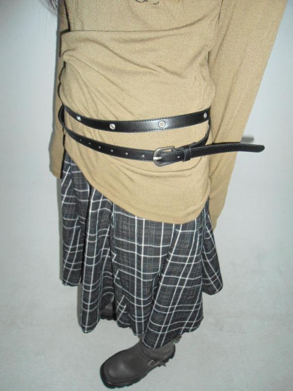 long leather belt (2color)