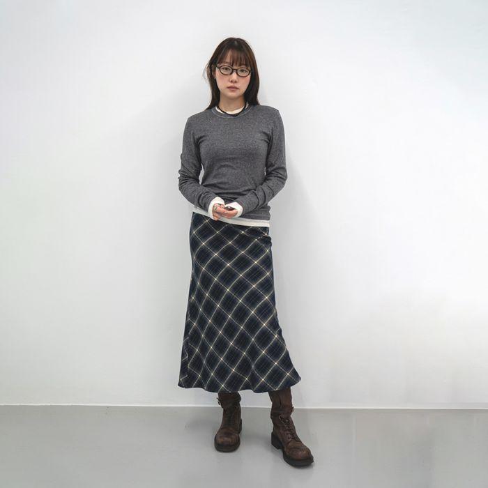 [10차 재입고]HBT Grace Check Skirt (NAVY)