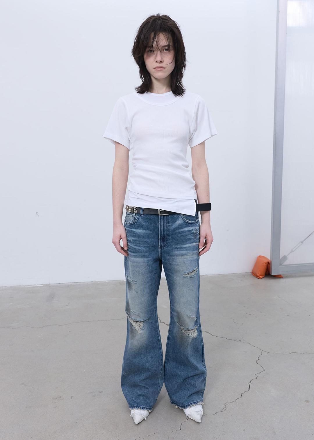 DETAIL SLIM T-SHIRT (WHITE)