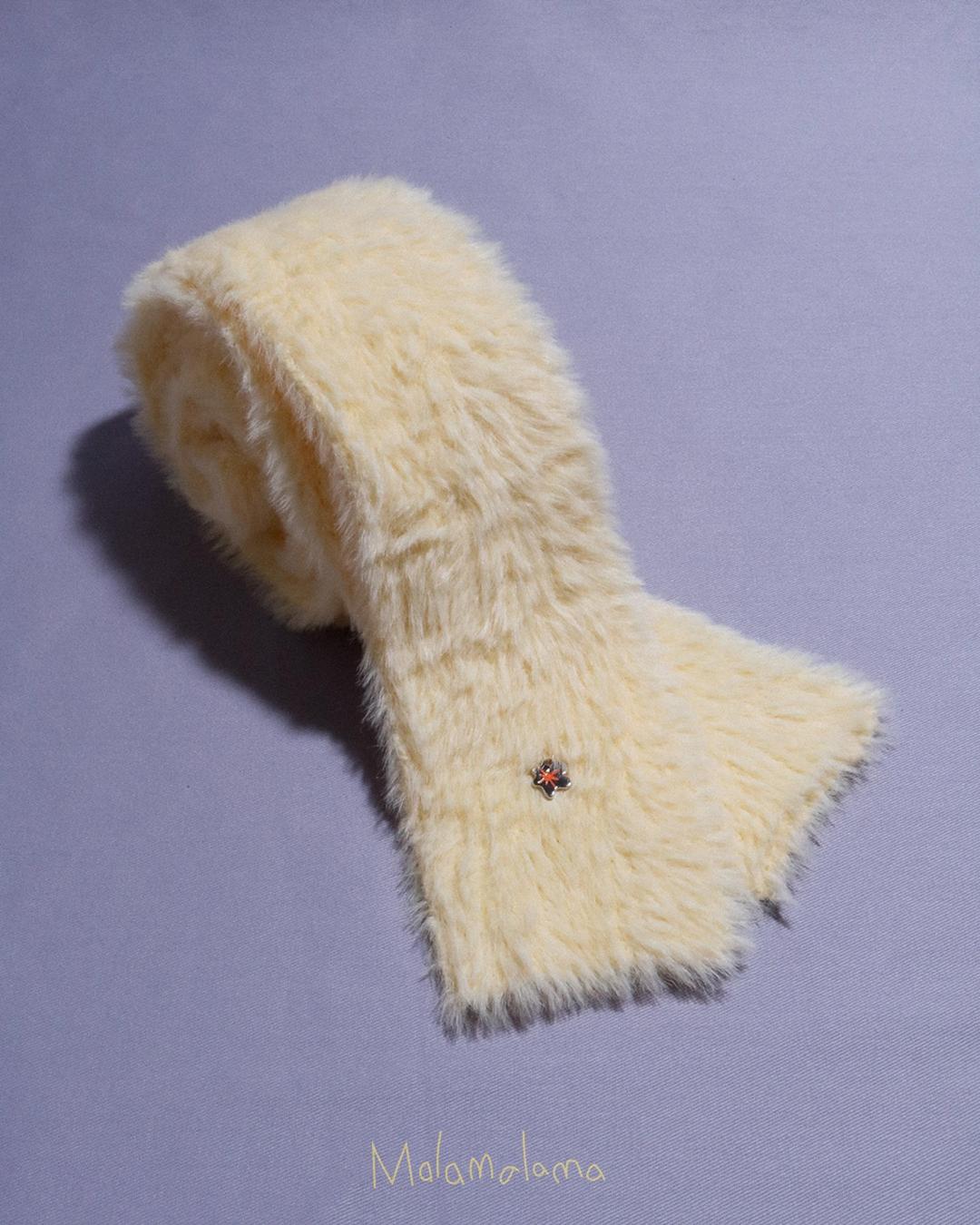 [Malamalama] Angora Basic Slim Muffler - Butter