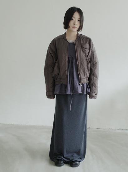 맥시 져지 플리스 스커트 (4c)