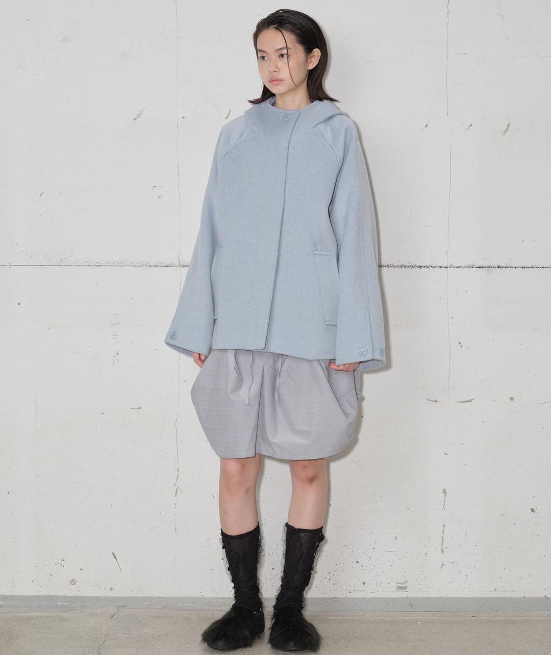 Hooded Half Coat [Sky Blue]