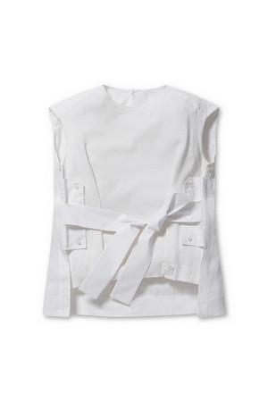 [RE;CODE 여성] 스퀘어 벨티드 니트 베스트