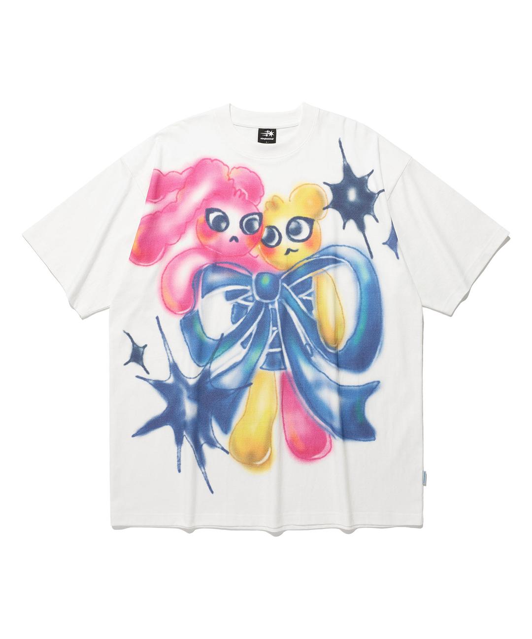 bunny bear spray art big big tee[white]