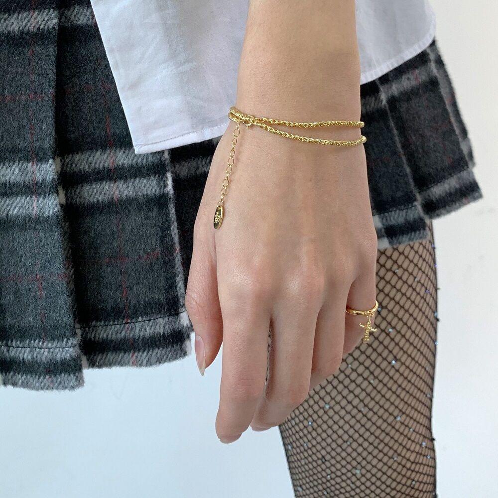 [tomar] Double chain bracelet