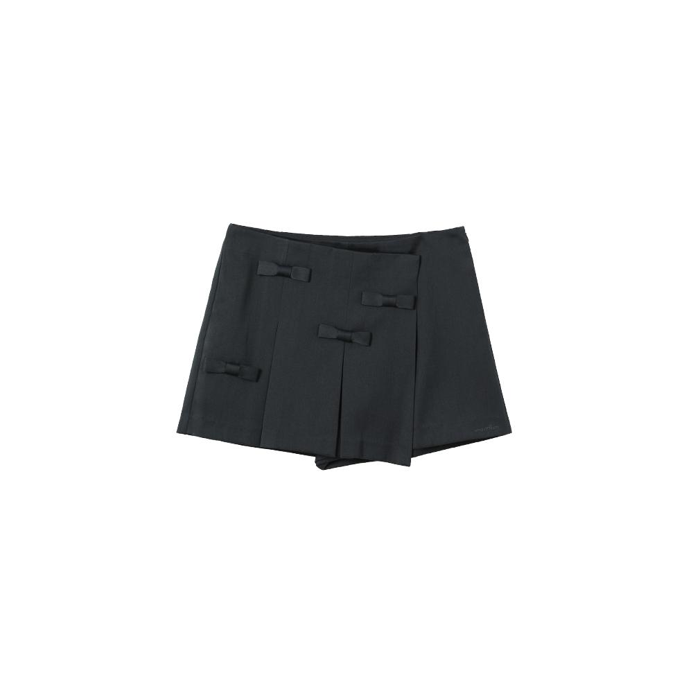 [UMAMIISM : 우마미즘] RIBBON DETAILS SKIRT SHORTS CHARCOAL