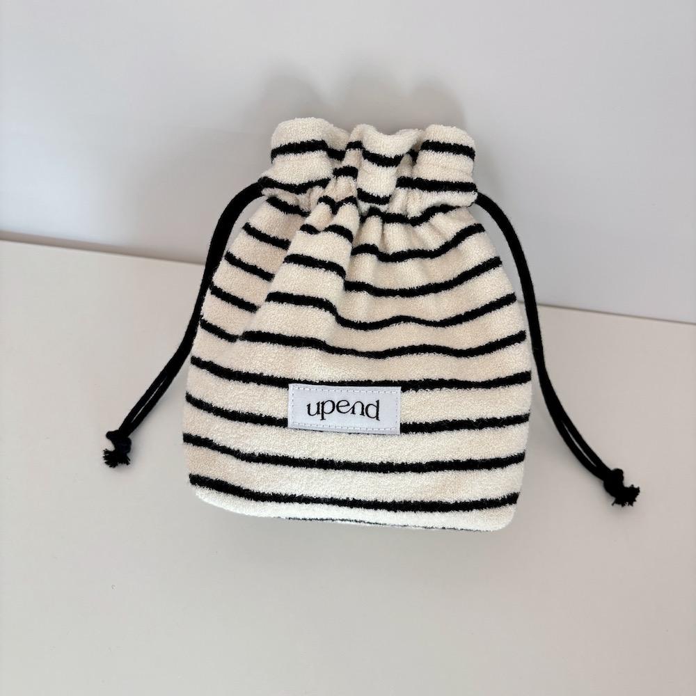 어펜드 Terry String Pouch (black_stripe) 스트링 파우치