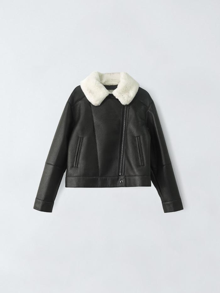 [앤클라인]집업 카라 무스탕 E4GW08