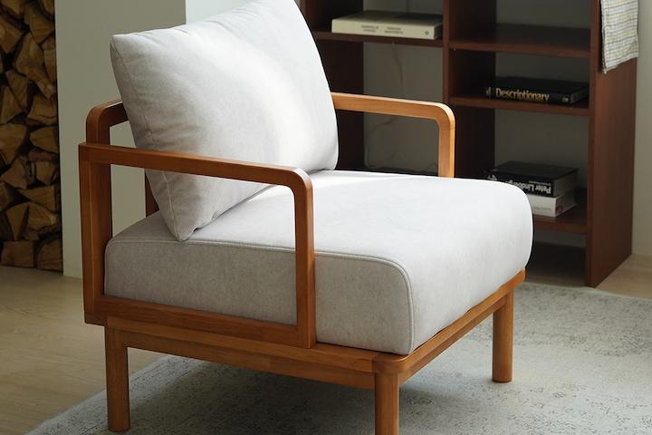 슬로2 기능성 패브릭/ 에코 가죽 1인 원목 소파