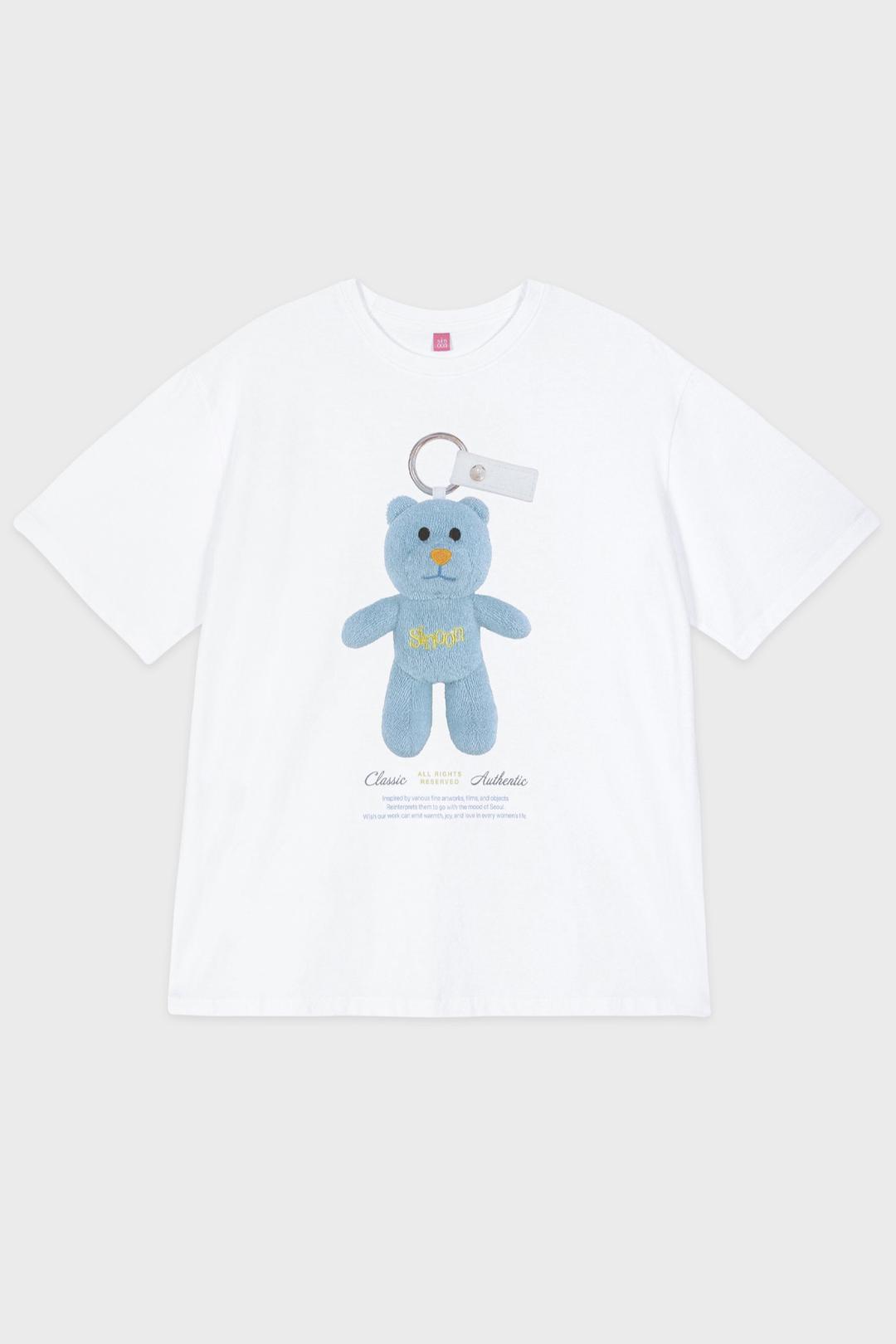 NOONI Bear Keyring T-Shirt (Cotton Blue)