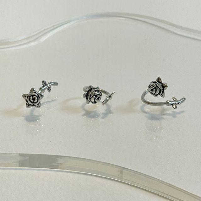 앤틱 로즈 리프 디테일 피어싱 (바 교체 가능)