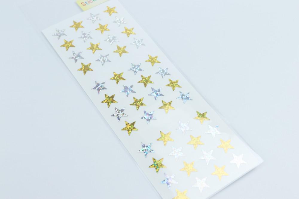 STICKER FUN 오쿠야마 프리즘 골드&실버스타 (골드실버 4열) : 페이지업