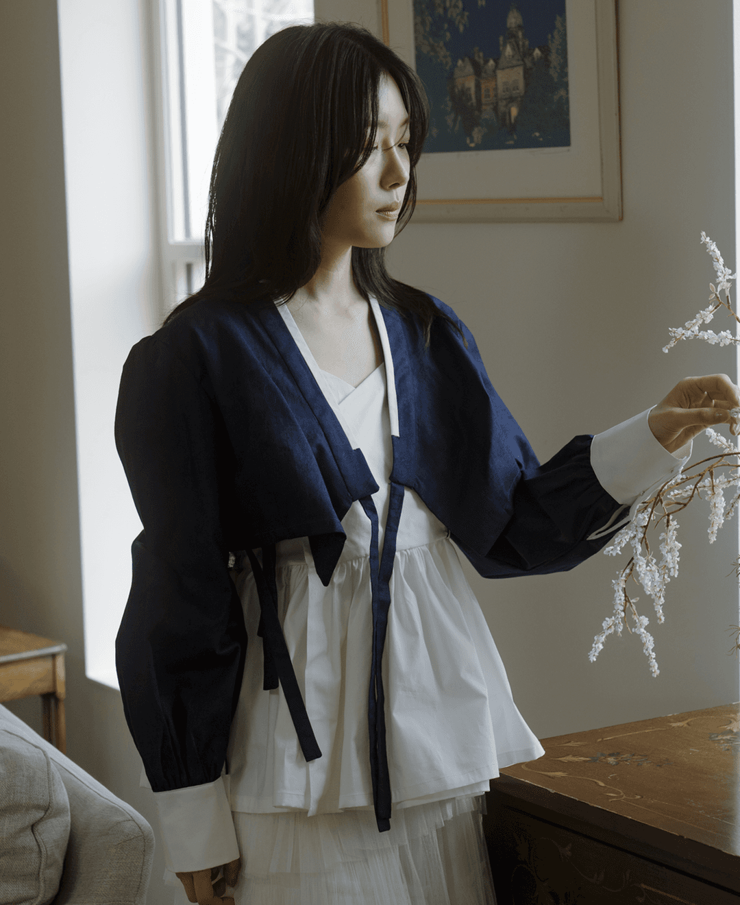 코튼 프릴 저고리 뷔스티에