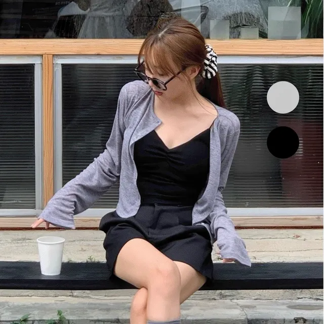 후기보장🔥 [팔뚝살제거핏🔥후기보장] 당일발송🚀 4계절진행 [여리핏] 콜로이드 보카시 찰랑 가디건 봄 여름 가을 루즈핏 4계절 라운드넥 긴팔