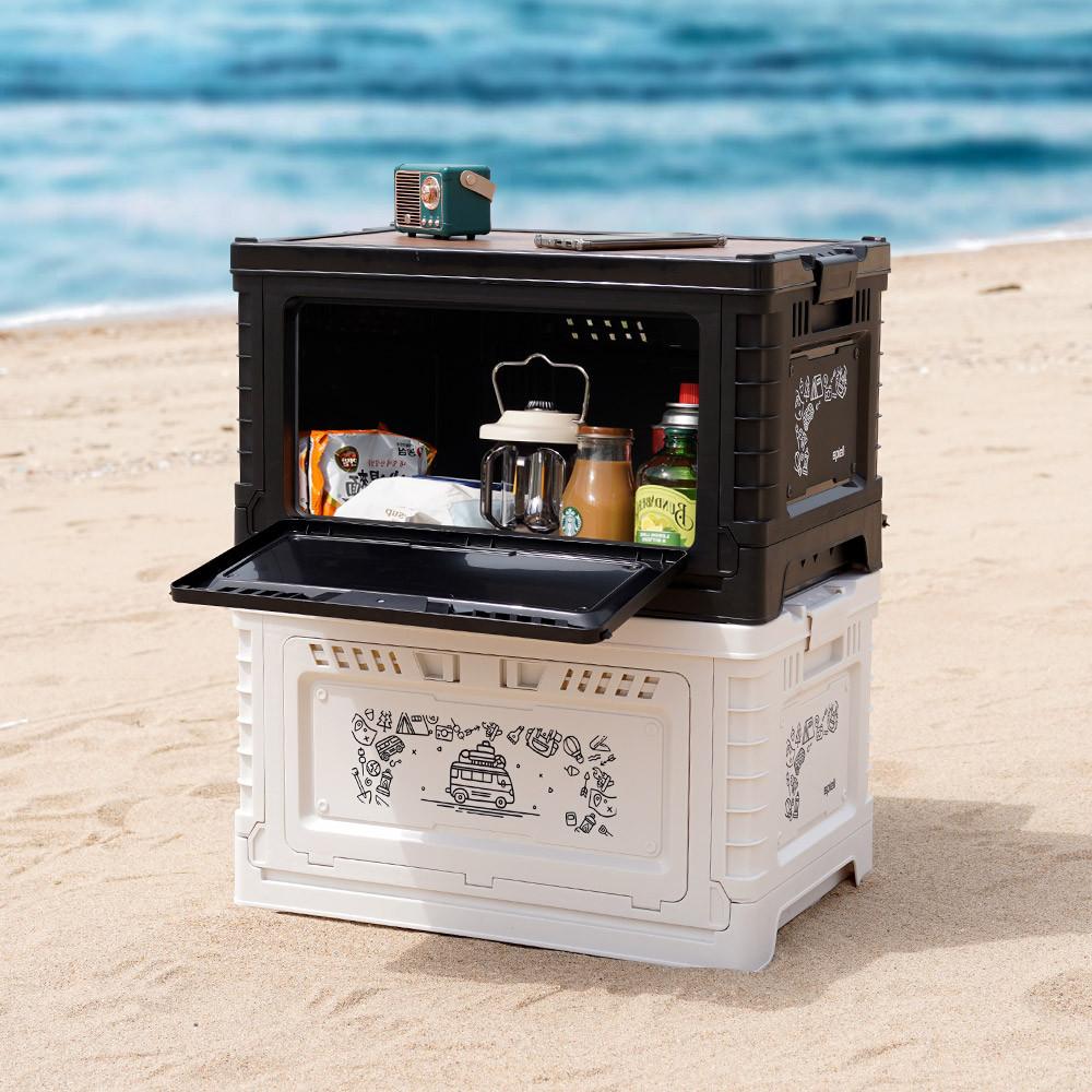 라비고 오픈형 캠핑 폴딩박스 수납 테이블