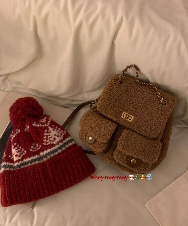 뽀글이 체인 백팩