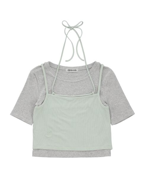 홀터 레이어드 티셔츠 [MELANGE]