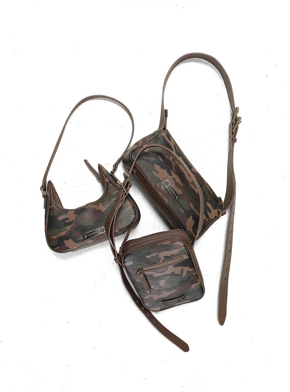 Camouflage Cowhide Bag (Crescent Bag/Cross Bag/Shoulder Bag)