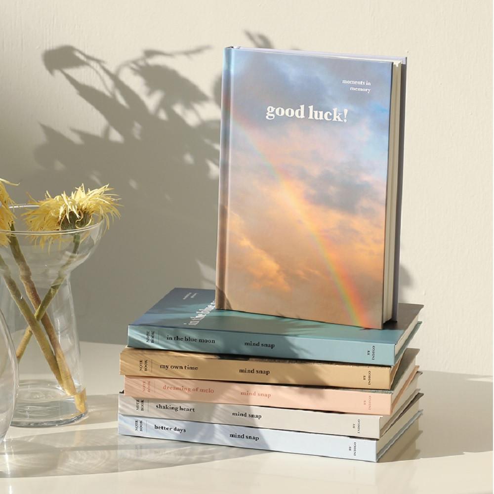 감성노트 일기 필사 스크랩북 레시피 (라인) 마음사진 B6 양장노트 인디고