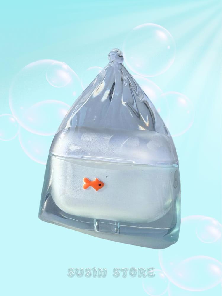 수심 Fishbowl Airpods Case 어항 에어팟 케이스 유니크 물고기