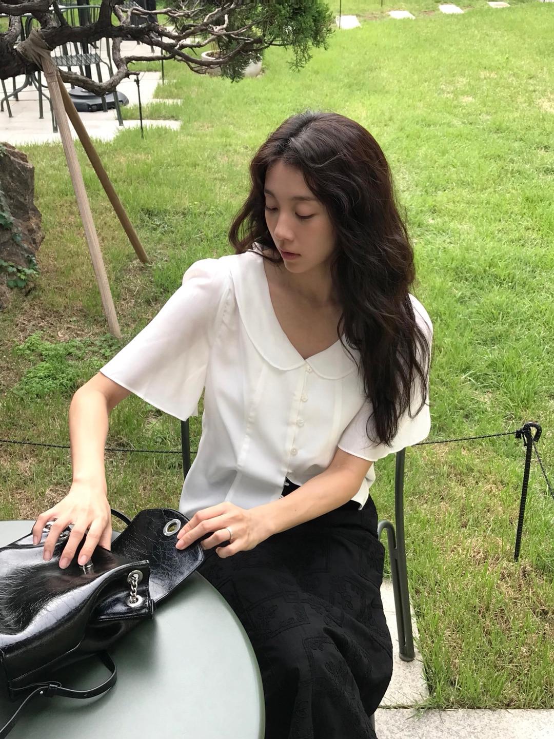 PREFRITT : Melz Silky Button Blouse [2color]