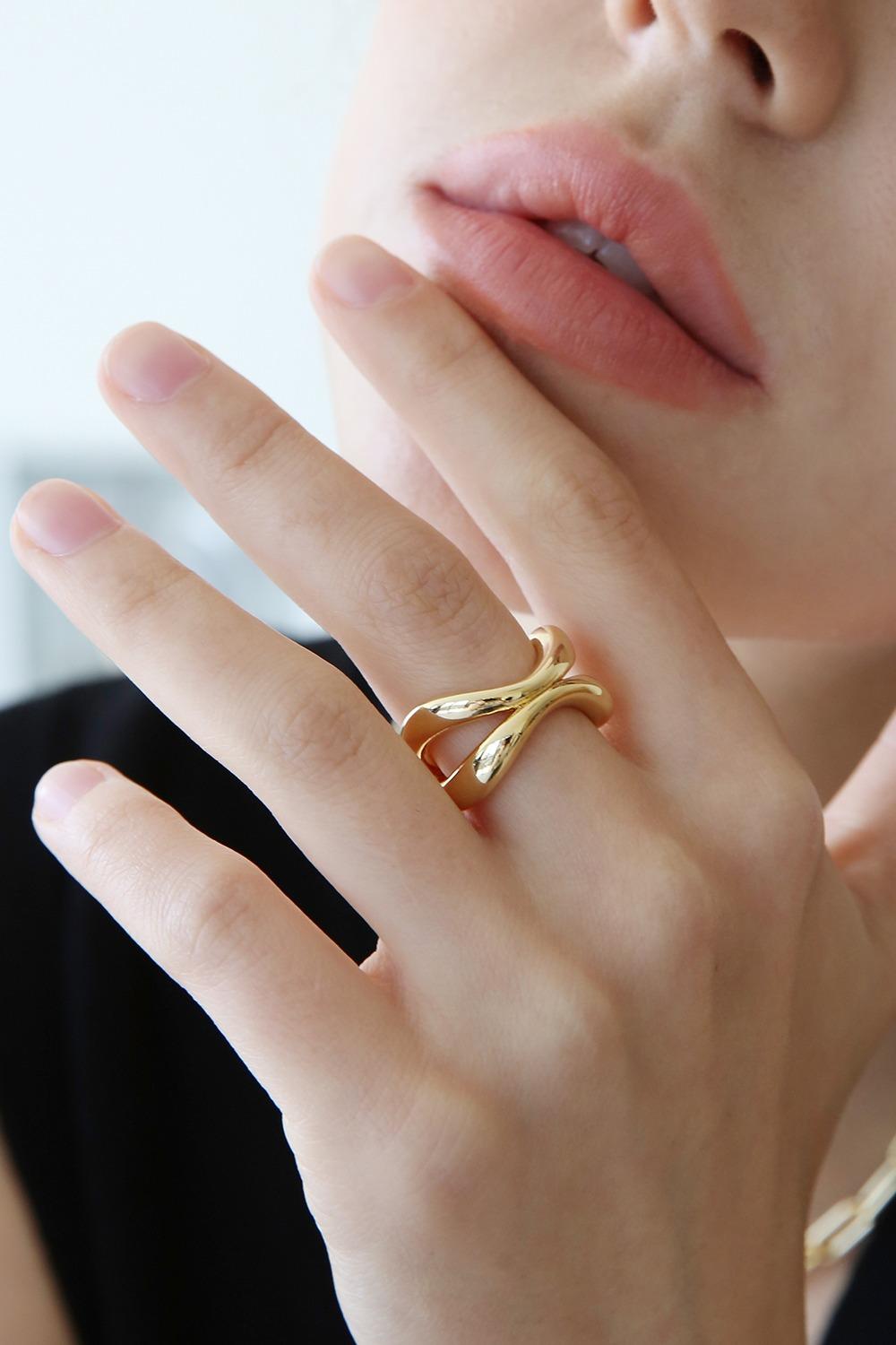 [제시, 미미, 아이키]double layered bold ring R027