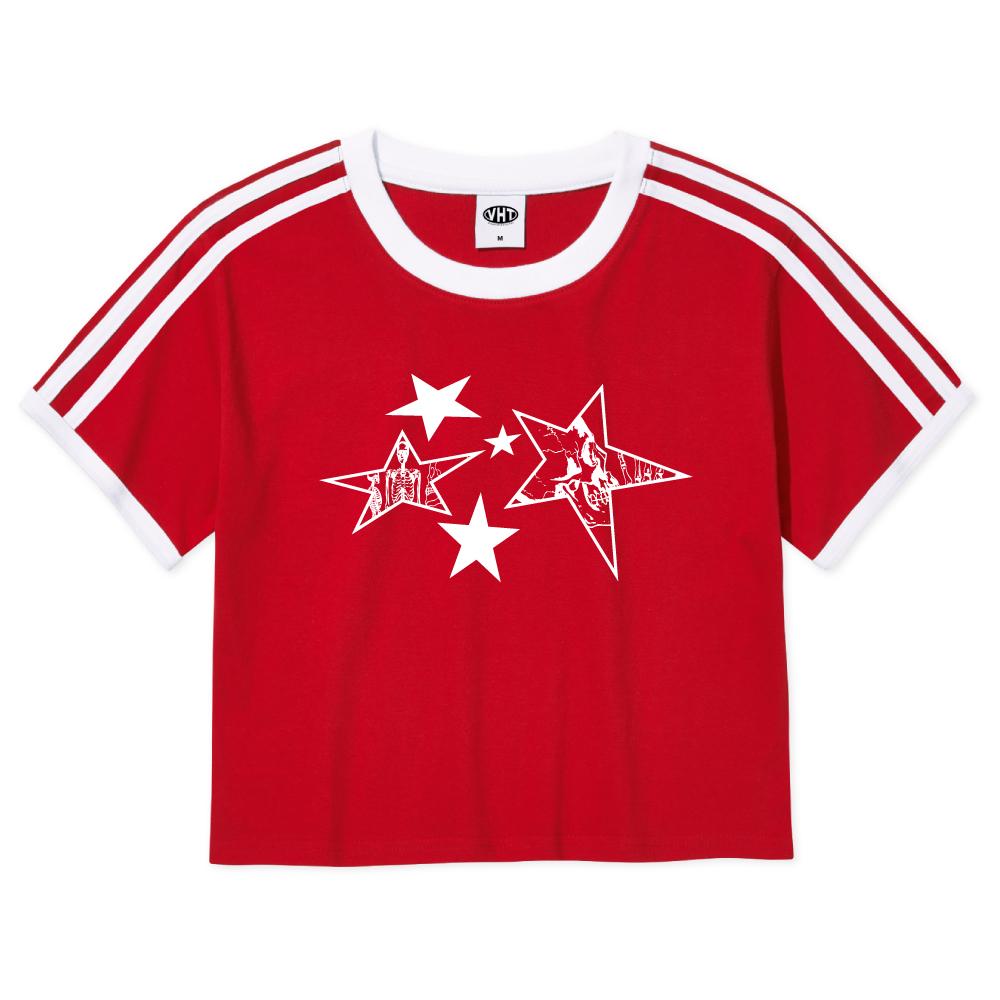 Horror Star 라인 크롭 반팔티