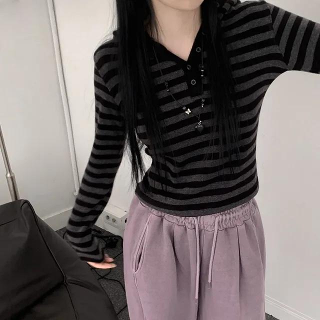 [모델소장] moss stripe button hoodie