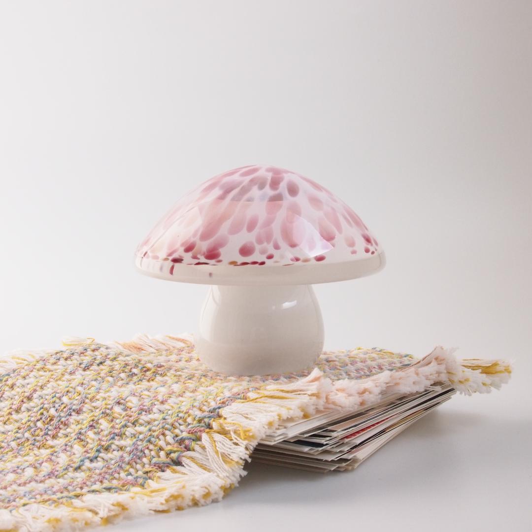 80s Wedgwood pink glass mushroom