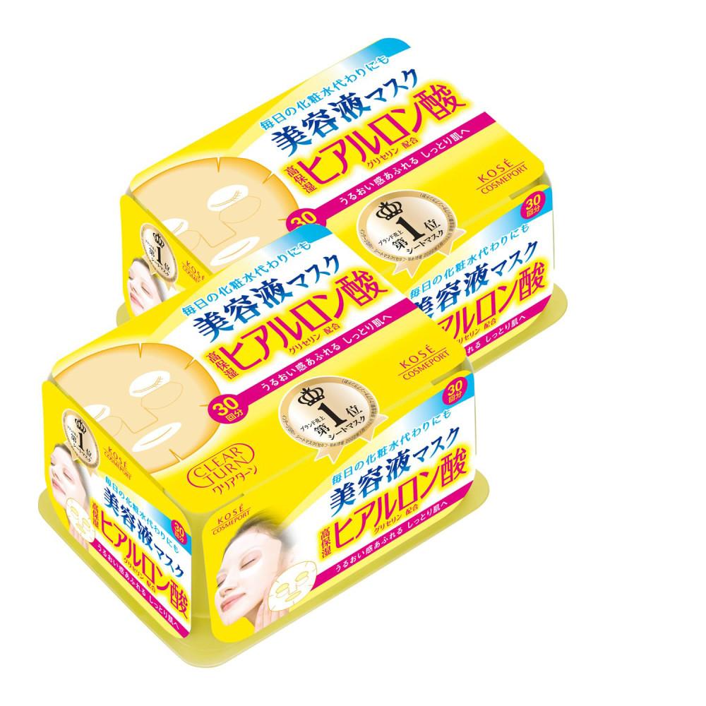 KOSE 코세 클리어 턴 에센스 히알루론산 페이셜 마스크 30매입 x 2개
