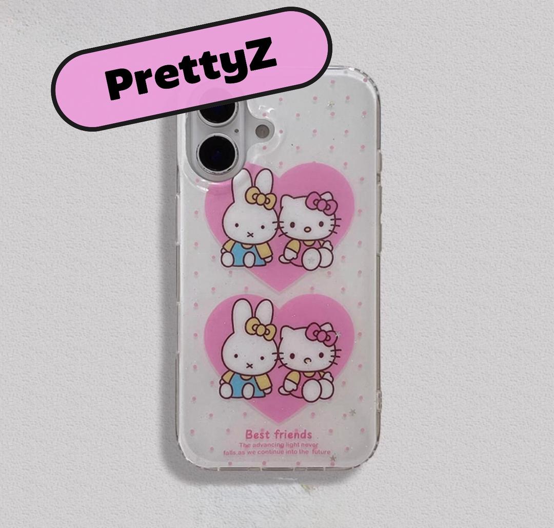 프리티즈 (❤️ 타사이트 유사품주의⚠️) 산리오 키티와 미피 하트 Y2K 귀여운아이폰케이스 16 15 14 13