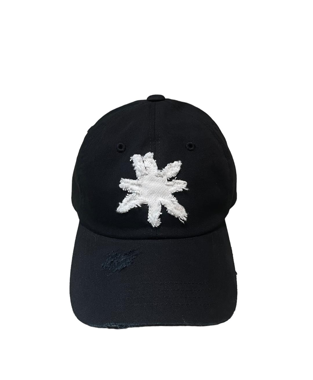 ✶4차 리오더 Ugly sun logo patch ball cap / Damage ver. Black