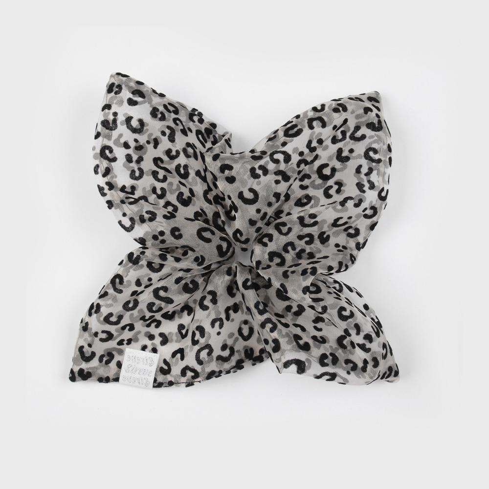 LEOPARD ORGANZA SQUARE SCRUNCHIE (BEIGE)