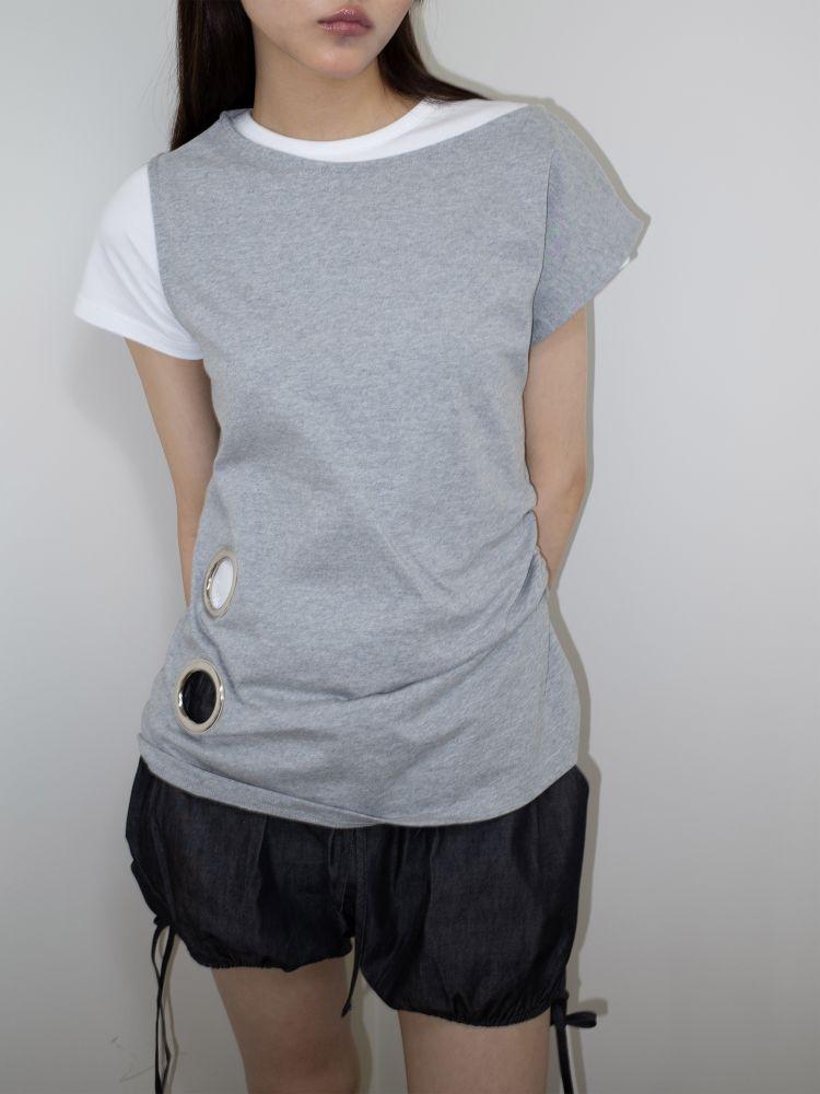 [2차] EYELET LOOSE SLEEVELESS (MELANGE) : 온스카 ONSKA