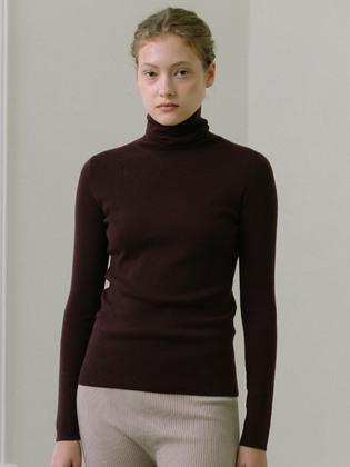 BACK SLIT CASH BLEND TURTLE - WINE