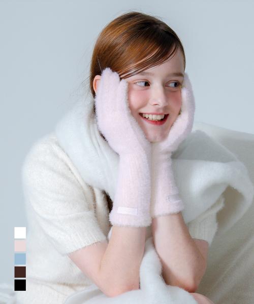 허그 앙고라 핑거홀 장갑_5colors