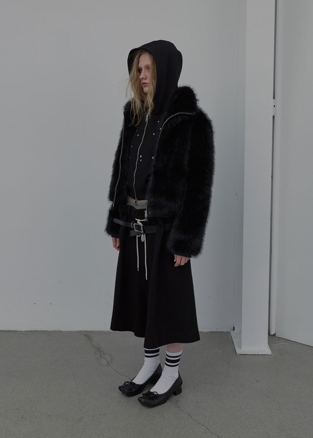 NEW FUR ZIP-UP JACKET (BLACK)