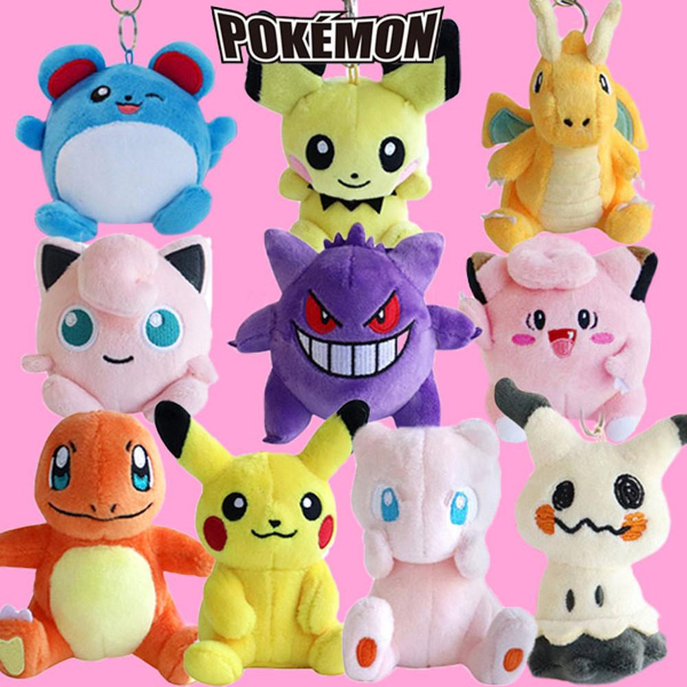 포켓몬 가방고리 키링 인형 8cm 피카츄 파이리 뮤 피츄 팬텀 푸린 망나뇽 마릴 따라큐