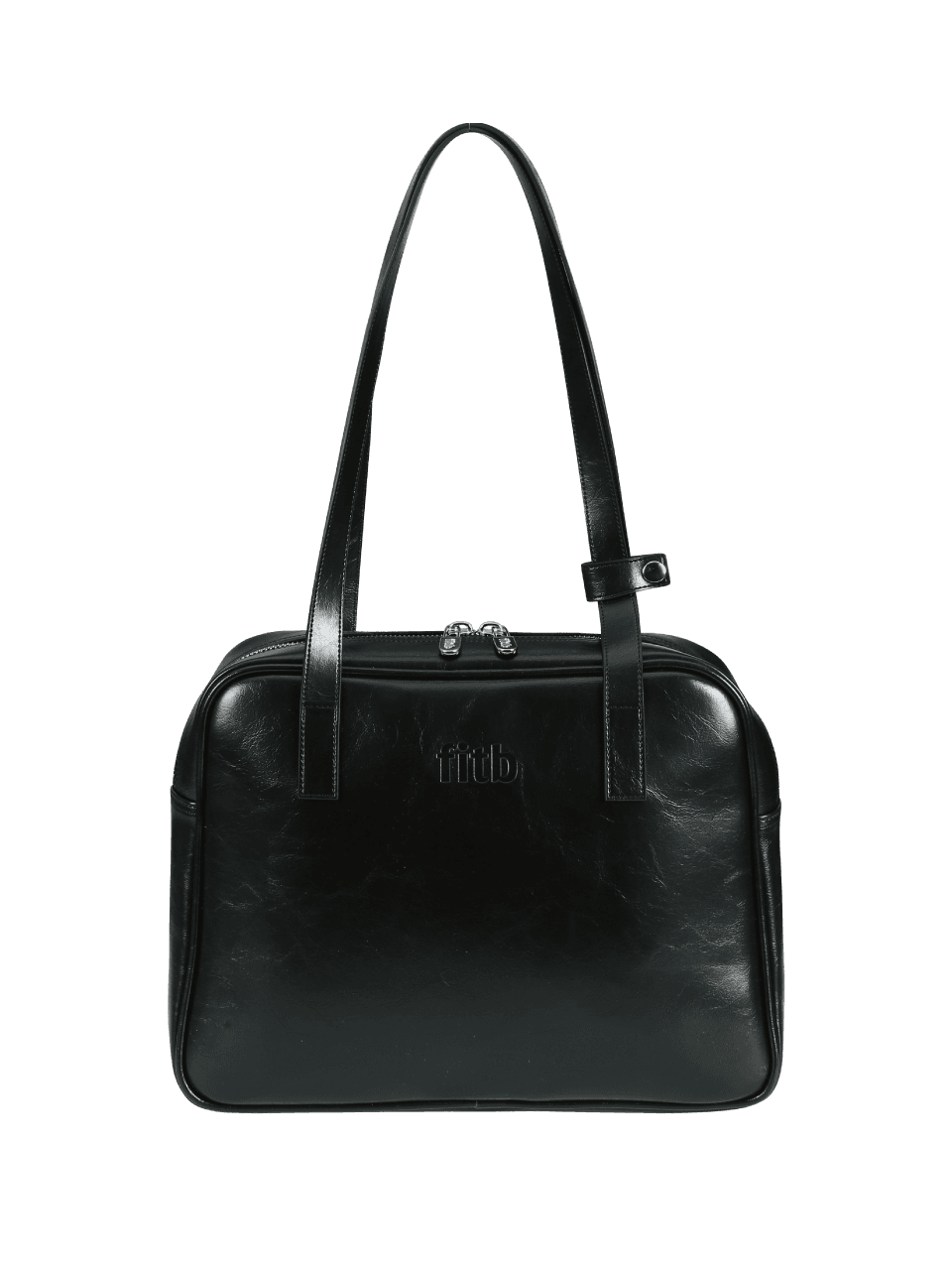 [Renewal] Trapezoid Middle Shoulder Bag (black)