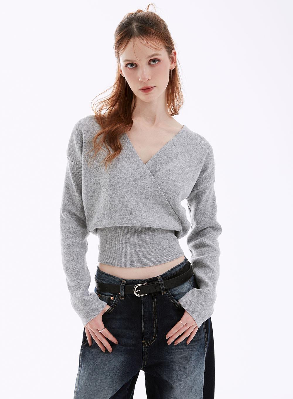 리네아 크로스 랩 니트