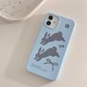Vintage rabbit | Phone case - Sky blue (하드/유광,무광)