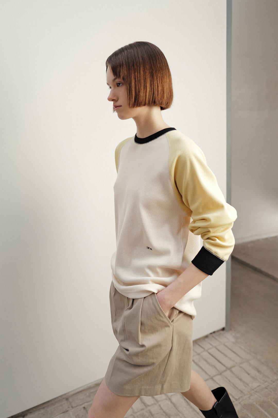 [4/15 예약배송] Raglan waffle tee (yellow)