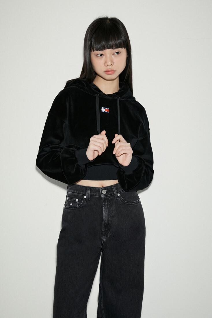 벨루어 후드 티셔츠