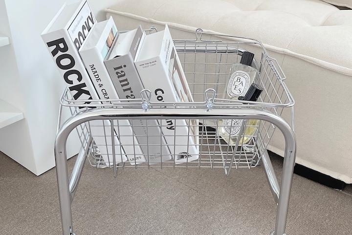 스텐 트롤리 수납 카트 이동식 정리함 런드리 바스켓