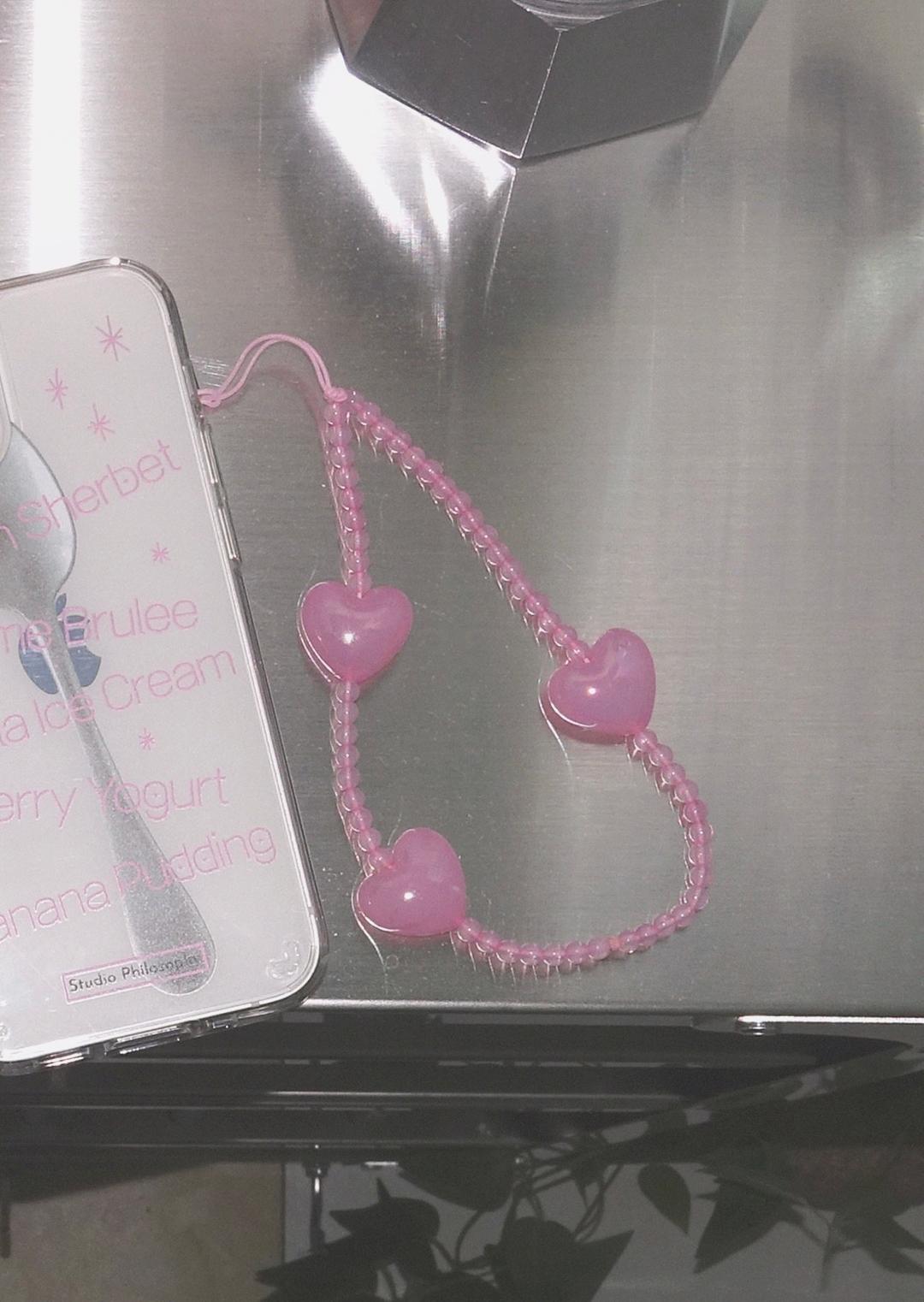 핑크 볼륨 하트 스트랩