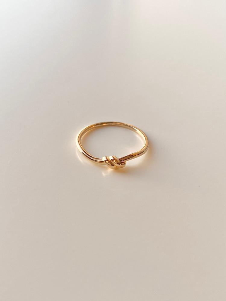 토프 노트 링 - 14k 꼬임 팬던트 매듭 데일리 물결 금 반지