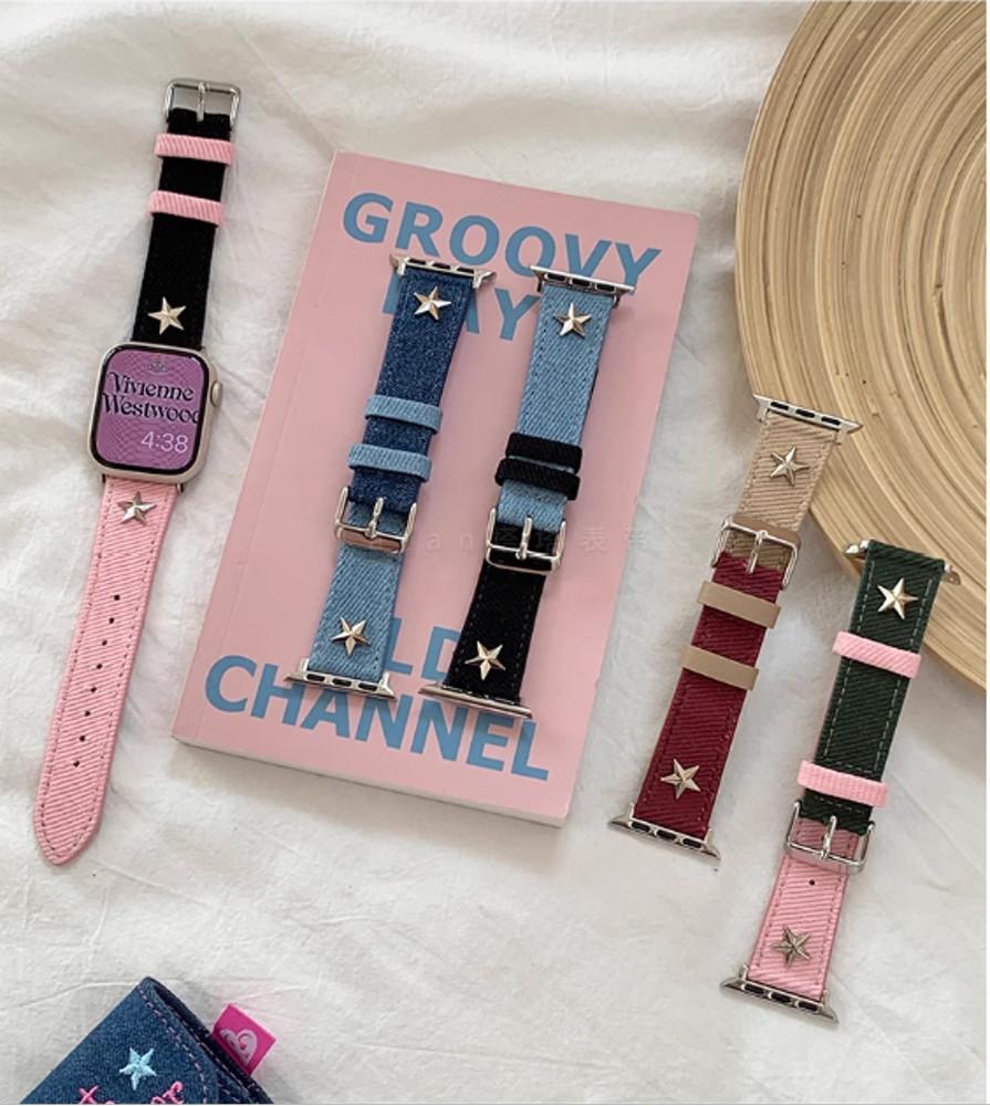 수심 Star Denim Watch Strap(5 color) 스타 데님 애플워치 스트랩