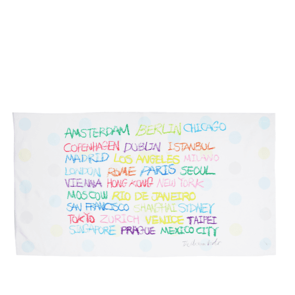 CITY DRAWING GRAPHIC BEACH TOWEL