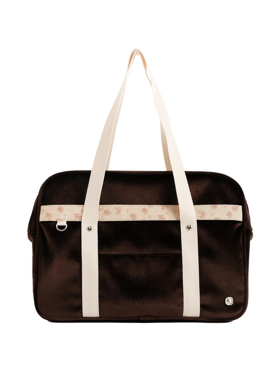 Velvet schoolbag - dark brown