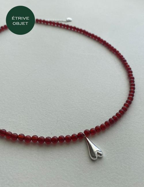 [étrive Objet] Red Carnelian Heart Pendant Necklace